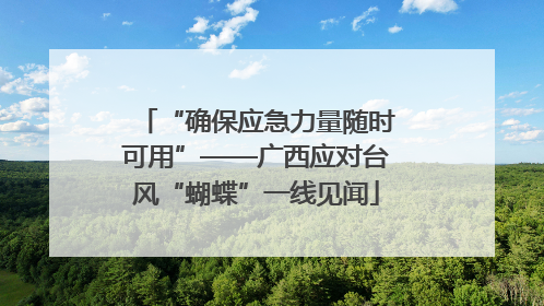 “确保应急力量随时可用”——广西应对台风“蝴蝶”一线见闻