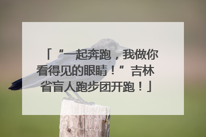“一起奔跑，我做你看得见的眼睛！”吉林省盲人跑步团开跑！