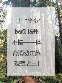 “半步”快跑 扬州不慢——体育消费江苏观察之三