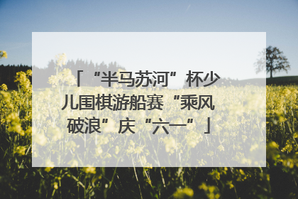 “半马苏河”杯少儿围棋游船赛“乘风破浪”庆“六一”