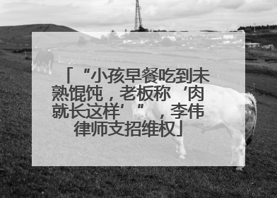 “小孩早餐吃到未熟馄饨，老板称‘肉就长这样’”，李伟律师支招维权