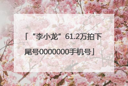 “李小龙”61.2万拍下尾号0000000手机号
