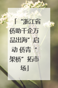 “浙江省侨助千企万品出海”启动 侨青“架桥”拓市场