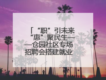 “职”引未来“惠”聚民生——仓园社区专场招聘会搭建就业“暖心桥”