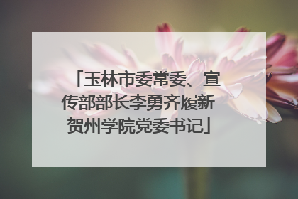 玉林市委常委、宣传部部长李勇齐履新贺州学院党委书记