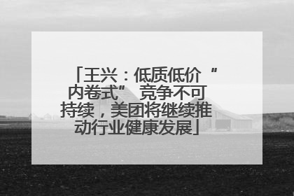 王兴：低质低价“内卷式” 竞争不可持续，美团将继续推动行业健康发展