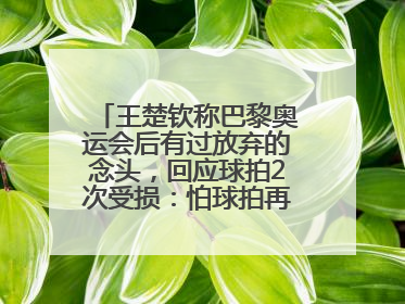王楚钦称巴黎奥运会后有过放弃的念头，回应球拍2次受损：怕球拍再坏用副板练习