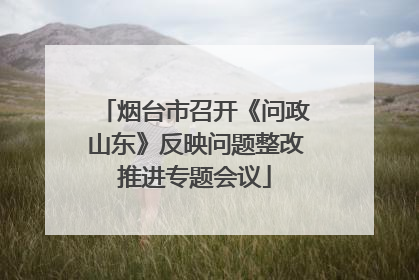 烟台市召开《问政山东》反映问题整改推进专题会议