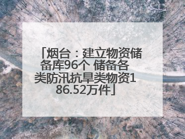 烟台：建立物资储备库96个 储备各类防汛抗旱类物资186.52万件
