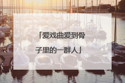 爱戏曲爱到骨子里的一群人