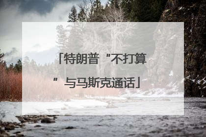 特朗普“不打算”与马斯克通话