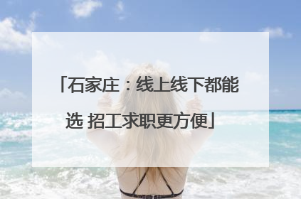 石家庄：线上线下都能选 招工求职更方便