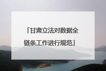 甘肃立法对数据全链条工作进行规范