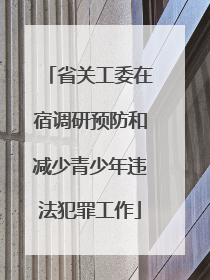 省关工委在宿调研预防和减少青少年违法犯罪工作