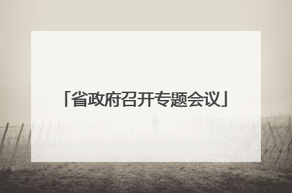 省政府召开专题会议