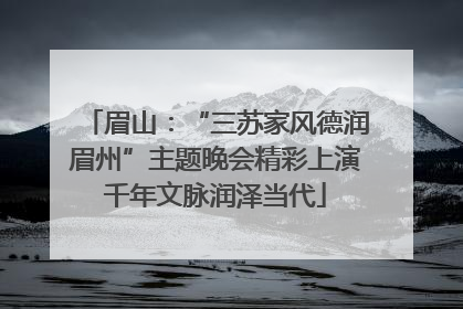 眉山：“三苏家风德润眉州”主题晚会精彩上演千年文脉润泽当代