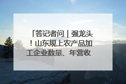 答记者问｜强龙头！山东规上农产品加工企业数量、年营收均居全国首位
