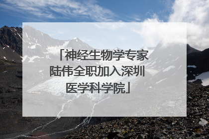 神经生物学专家陆伟全职加入深圳医学科学院
