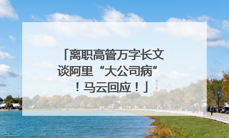 离职高管万字长文谈阿里“大公司病”！马云回应！