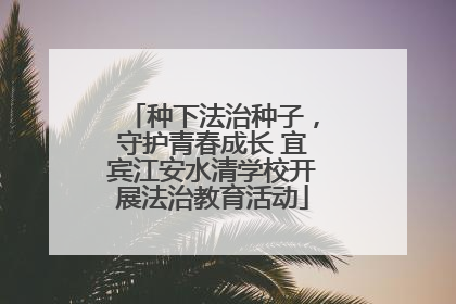 种下法治种子，守护青春成长 宜宾江安水清学校开展法治教育活动