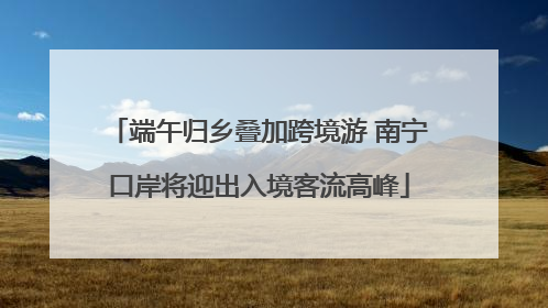 端午归乡叠加跨境游 南宁口岸将迎出入境客流高峰