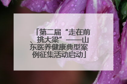 第二届“走在前、挑大梁”——山东医养健康典型案例征集活动启动