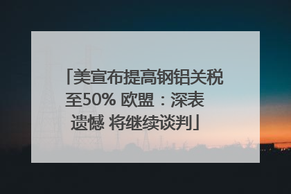 美宣布提高钢铝关税至50% 欧盟：深表遗憾 将继续谈判