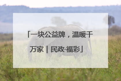 一块公益牌，温暖千万家｜民政·福彩