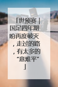 世预赛｜国足四年期盼再度破灭，走过的路，有太多的“意难平”