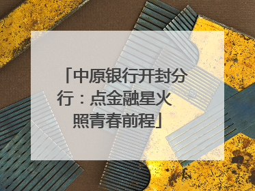 中原银行开封分行：点金融星火 照青春前程
