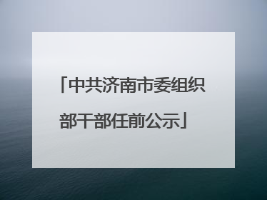 中共济南市委组织部干部任前公示