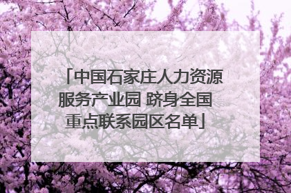 中国石家庄人力资源服务产业园 跻身全国重点联系园区名单