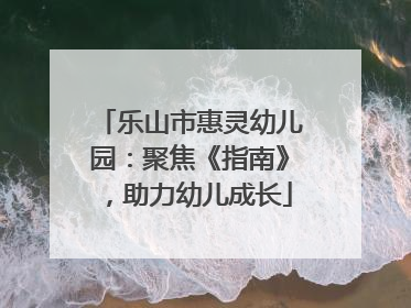 乐山市惠灵幼儿园：聚焦《指南》，助力幼儿成长