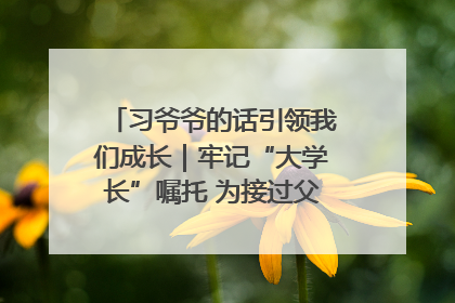 习爷爷的话引领我们成长｜牢记“大学长”嘱托 为接过父辈接力棒全力以赴