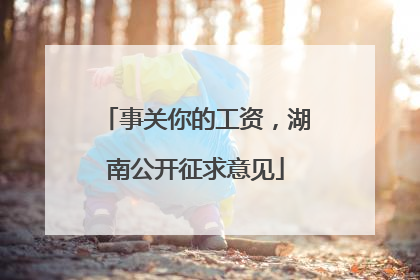 事关你的工资，湖南公开征求意见