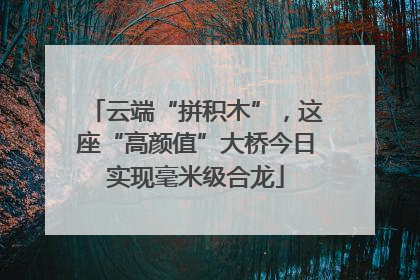 云端“拼积木”，这座“高颜值”大桥今日实现毫米级合龙