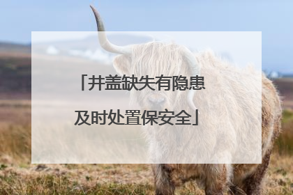 井盖缺失有隐患 及时处置保安全