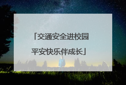 交通安全进校园 平安快乐伴成长