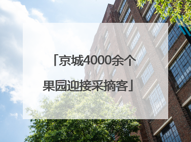 京城4000余个果园迎接采摘客