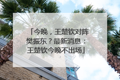 今晚，王楚钦对阵樊振东？最新消息：王楚钦今晚不出场