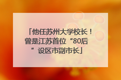 他任苏州大学校长！曾是江苏首位“80后”设区市副市长