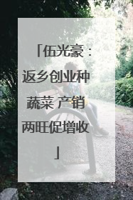 伍光豪：返乡创业种蔬菜 产销两旺促增收