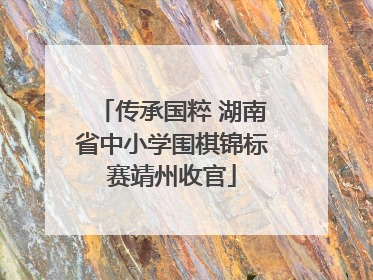 传承国粹 湖南省中小学围棋锦标赛靖州收官