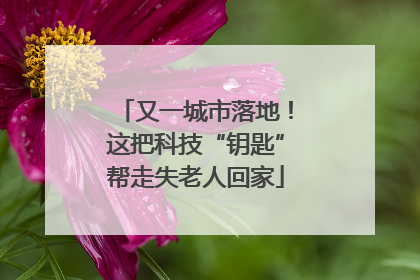 又一城市落地！这把科技“钥匙”帮走失老人回家