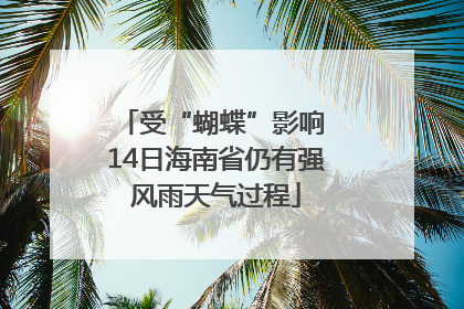 受“蝴蝶”影响 14日海南省仍有强风雨天气过程