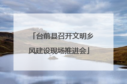 台前县召开文明乡风建设现场推进会