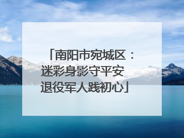 南阳市宛城区：迷彩身影守平安 退役军人践初心