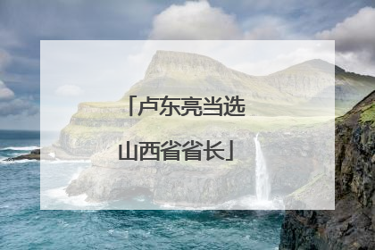 卢东亮当选山西省省长