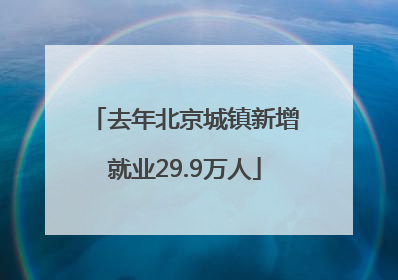 去年北京城镇新增就业29.9万人