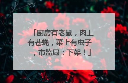 厨房有老鼠，肉上有苍蝇，菜上有虫子，市监局：下架！